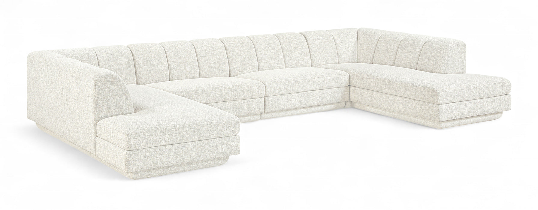Meridian Furniture - Modari 155" Fabric Upholstered 4 Piece Modular Sectional - 143Cream-Sec4C - GreatFurnitureDeal
