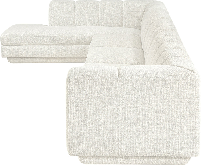 Meridian Furniture - Modari 194.25" Fabric Upholstered 4 Piece Modular Sectional - 143Cream-Sec4D - GreatFurnitureDeal
