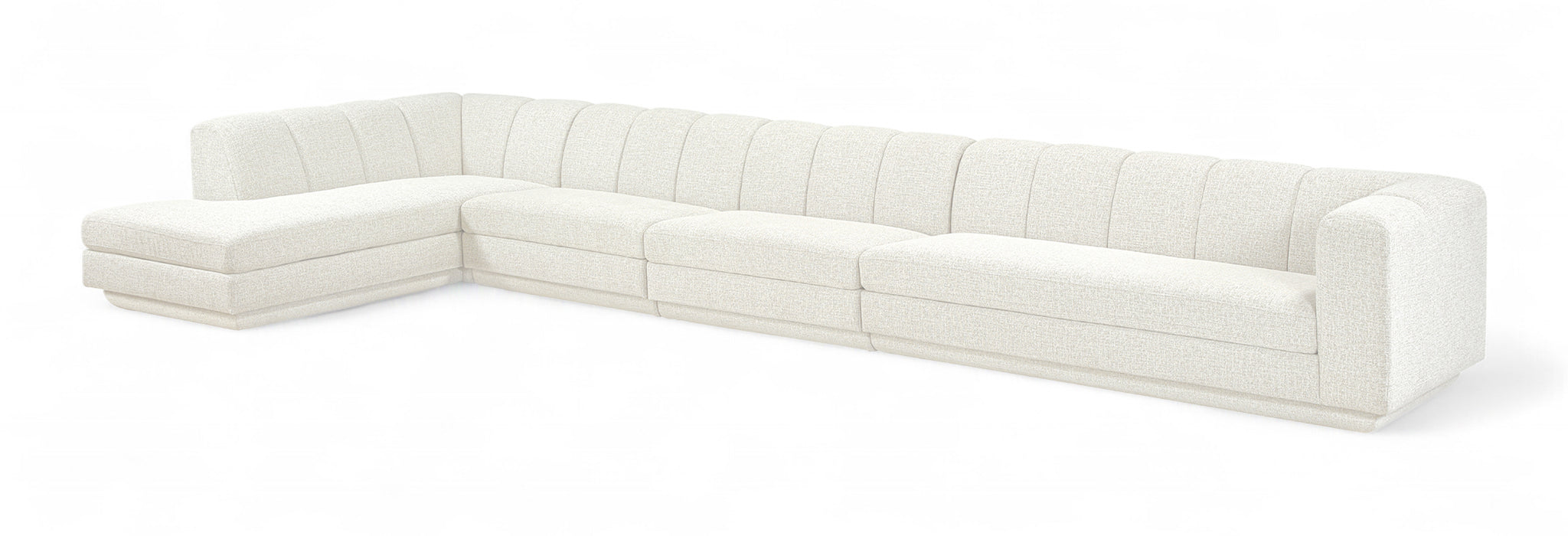 Meridian Furniture - Modari 194.25" Fabric Upholstered 4 Piece Modular Sectional - 143Cream-Sec4D - GreatFurnitureDeal