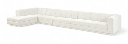 Meridian Furniture - Modari 194.25" Fabric Upholstered 4 Piece Modular Sectional - 143Cream-Sec4D - GreatFurnitureDeal