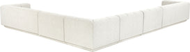 Meridian Furniture - Quinn 133" Chenille Fabric Upholstered 8 Piece Modular Sectional - 143Cream-Sec6A - GreatFurnitureDeal