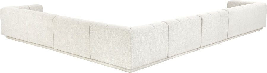 Meridian Furniture - Quinn 133" Chenille Fabric Upholstered 8 Piece Modular Sectional - 143Cream-Sec6A - GreatFurnitureDeal