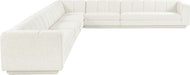 Meridian Furniture - Quinn 133" Chenille Fabric Upholstered 8 Piece Modular Sectional - 143Cream-Sec6A - GreatFurnitureDeal