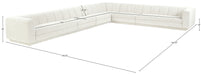 Meridian Furniture - Quinn 133" Chenille Fabric Upholstered 8 Piece Modular Sectional - 143Cream-Sec6A - GreatFurnitureDeal