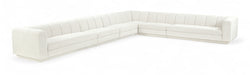 Meridian Furniture - Quinn 133" Chenille Fabric Upholstered 8 Piece Modular Sectional - 143Cream-Sec6A - GreatFurnitureDeal