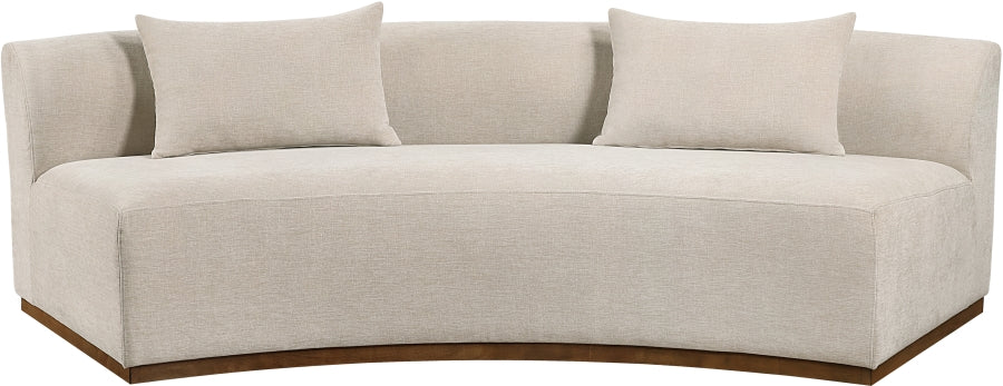 Meridian Furniture - Avanti 104" Chenille Fabric Upholstered Sofa - 44016Beige-S - GreatFurnitureDeal