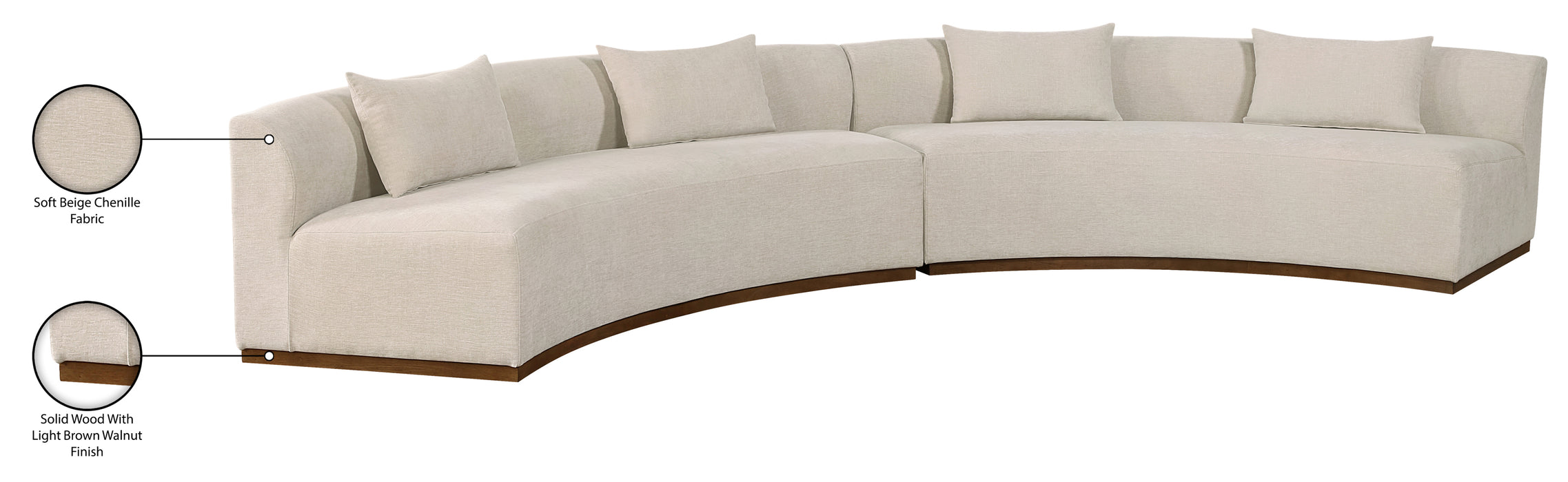 Meridian Furniture - Avanti 182.5" Chenille Fabric Upholstered 2 Piece Modular Sectional - 44016Beige-S-2PC - GreatFurnitureDeal