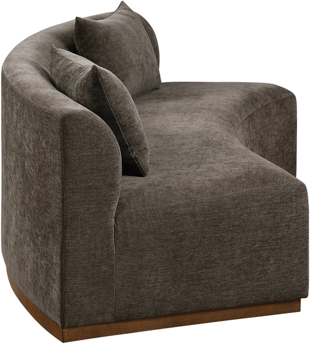 Meridian Furniture - Avanti 104" Chenille Fabric Upholstered Sofa - 44016Brown-S - GreatFurnitureDeal