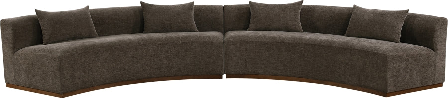 Meridian Furniture - Avanti 182.5" Chenille Fabric Upholstered 2 Piece Modular Sectional - 44016Brown-S-2PC - GreatFurnitureDeal
