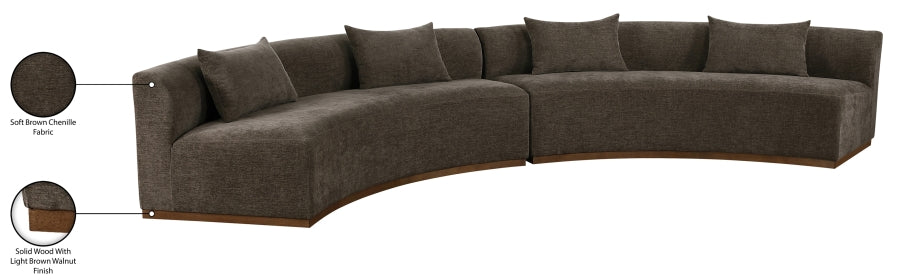 Meridian Furniture - Avanti 182.5" Chenille Fabric Upholstered 2 Piece Modular Sectional - 44016Brown-S-2PC - GreatFurnitureDeal