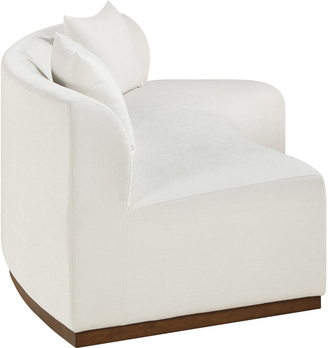 Meridian Furniture - Avanti 104" Chenille Fabric Upholstered Sofa - 44016Cream-S - GreatFurnitureDeal