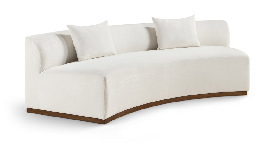 Meridian Furniture - Avanti 104" Chenille Fabric Upholstered Sofa - 44016Cream-S - GreatFurnitureDeal