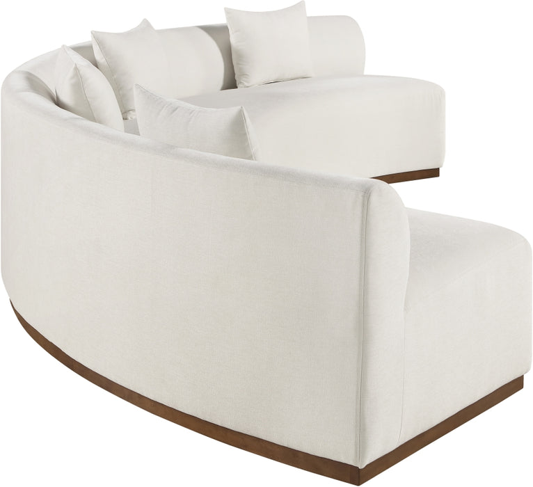 Meridian Furniture - Avanti 182.5" Chenille Fabric Upholstered 2 Piece Modular Sectional - 44016Cream-S-2PC - GreatFurnitureDeal