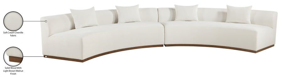 Meridian Furniture - Avanti 182.5" Chenille Fabric Upholstered 2 Piece Modular Sectional - 44016Cream-S-2PC - GreatFurnitureDeal