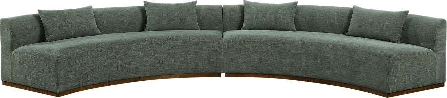 Meridian Furniture - Avanti 182.5" Chenille Fabric Upholstered 2 Piece Modular Sectional - 44016Olive-S-2PC - GreatFurnitureDeal