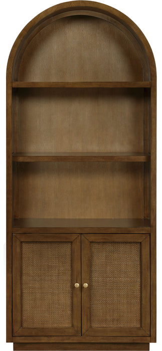 Meridian Furniture - Botanical Oak Veneer And Solid Wood Bookcase in Brown - 77021Brown - GreatFurnitureDeal