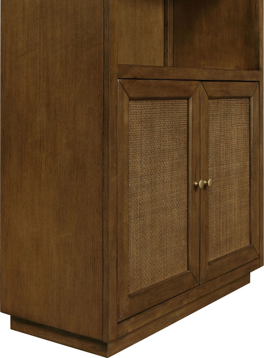 Meridian Furniture - Botanical Oak Veneer And Solid Wood Bookcase in Brown - 77021Brown - GreatFurnitureDeal
