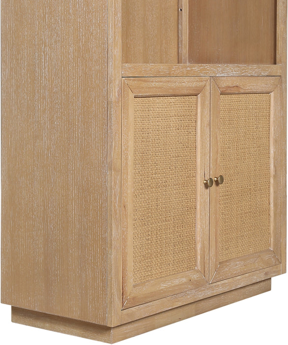 Meridian Furniture - Botanical Oak Veneer And Solid Wood Bookcase in Natural - 77021Natural - GreatFurnitureDeal