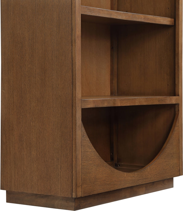 Meridian Furniture - Hearth Oak Veneer And Solid Wood Bookcase in Brown - 77024Brown - GreatFurnitureDeal