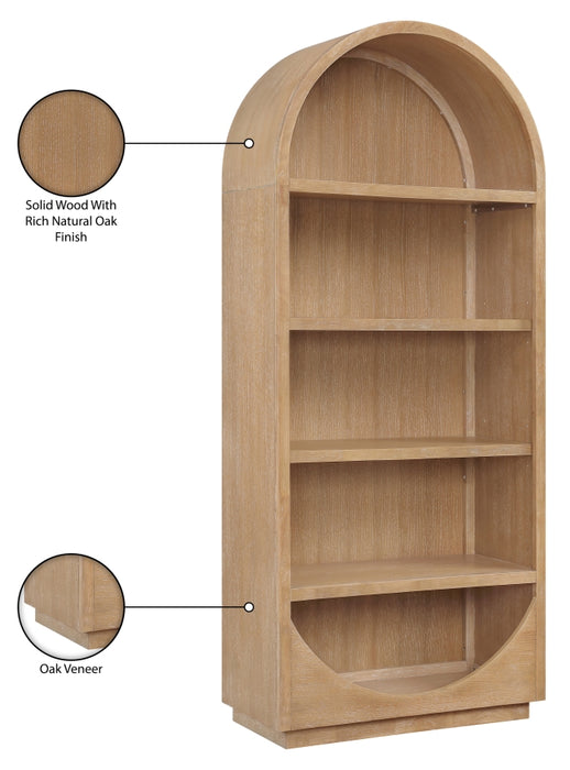 Meridian Furniture - Hearth Oak Veneer And Solid Wood Bookcase in Natural - 77024Natural - GreatFurnitureDeal