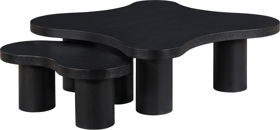 Meridian Furniture - Cove Oak Veneer And Solid Wood 2pc. Coffee Table in Black - 99000Black-CT-2PC - GreatFurnitureDeal