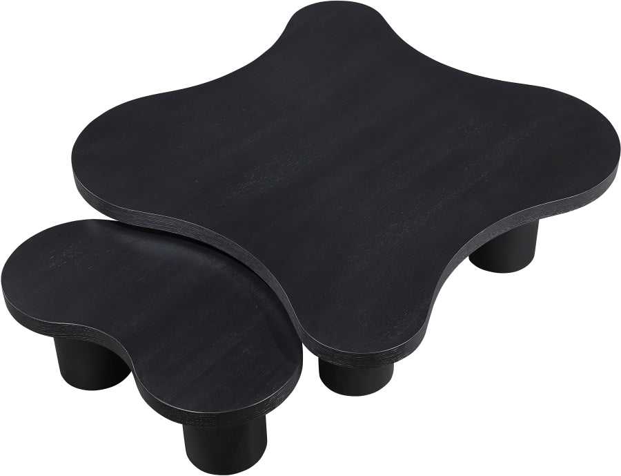 Meridian Furniture - Cove Oak Veneer And Solid Wood 2pc. Coffee Table in Black - 99000Black-CT-2PC - GreatFurnitureDeal