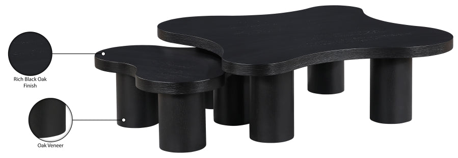 Meridian Furniture - Cove Oak Veneer And Solid Wood 2pc. Coffee Table in Black - 99000Black-CT-2PC - GreatFurnitureDeal