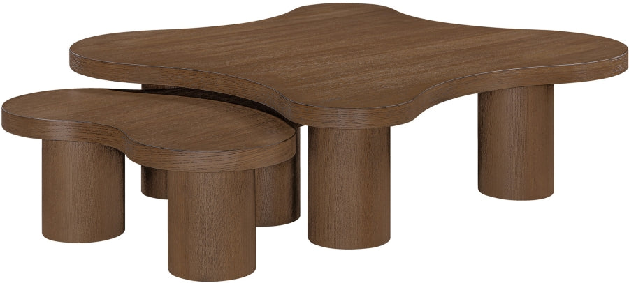 Meridian Furniture - Cove Oak Veneer And Solid Wood 2pc. Coffee Table in Brown - 99000Brown-CT-2PC - GreatFurnitureDeal