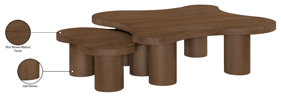 Meridian Furniture - Cove Oak Veneer And Solid Wood 2pc. Coffee Table in Brown - 99000Brown-CT-2PC - GreatFurnitureDeal