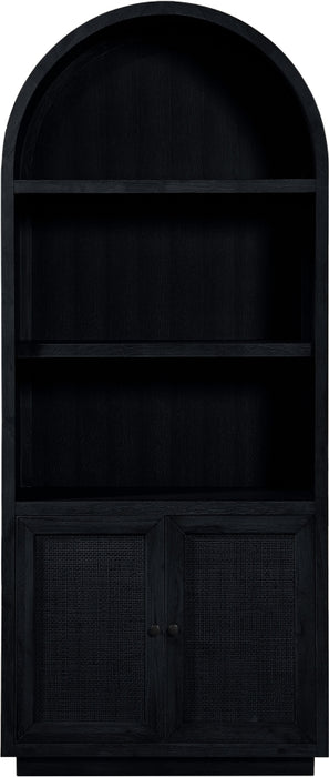 Meridian Furniture - Botanical Oak Veneer And Solid Wood Bookcase in Black - 77021Black - GreatFurnitureDeal