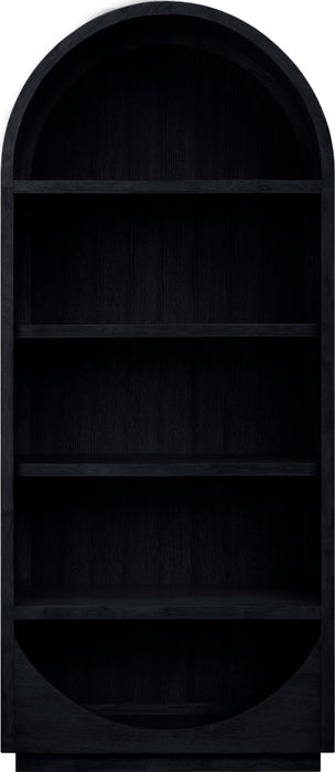 Meridian Furniture - Hearth Oak Veneer And Solid Wood Bookcase in Black - 77024Black - GreatFurnitureDeal