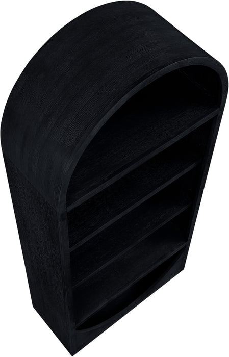 Meridian Furniture - Hearth Oak Veneer And Solid Wood Bookcase in Black - 77024Black - GreatFurnitureDeal