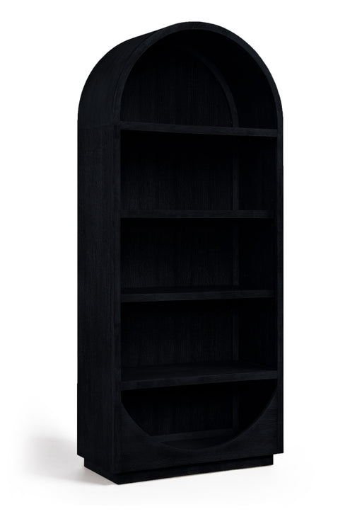 Meridian Furniture - Hearth Oak Veneer And Solid Wood Bookcase in Black - 77024Black - GreatFurnitureDeal