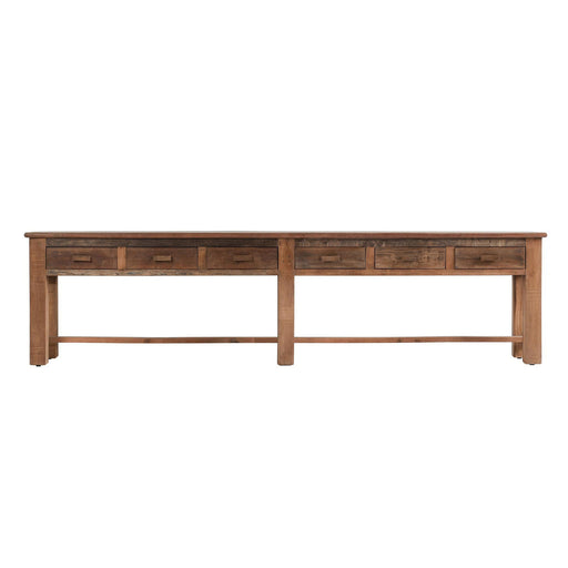 Classic Home - Ezra Reclaimed Wood 6 Drawer Console Table - 59012107 - GreatFurnitureDeal