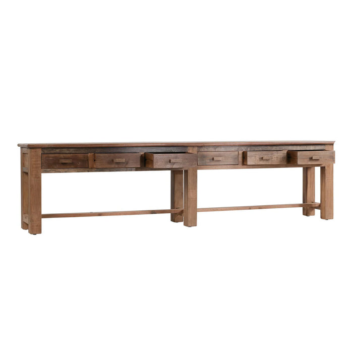 Classic Home - Ezra Reclaimed Wood 6 Drawer Console Table - 59012107 - GreatFurnitureDeal