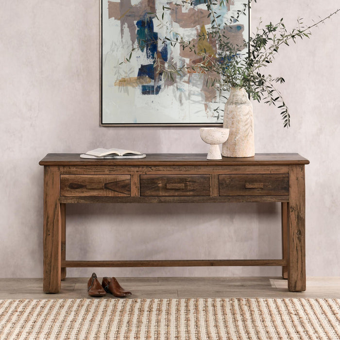 Classic Home - Ezra Reclaimed Wood 3Dwr Console Table - 59012109 - GreatFurnitureDeal