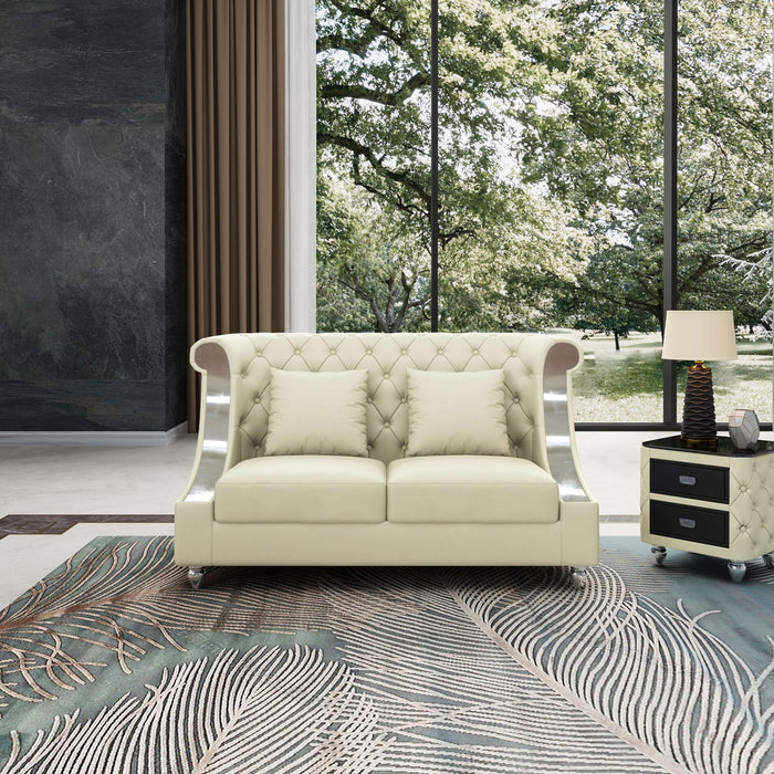 European Furniture - Mayfair 3 Piece Sofa Set Off White - EF-90280
