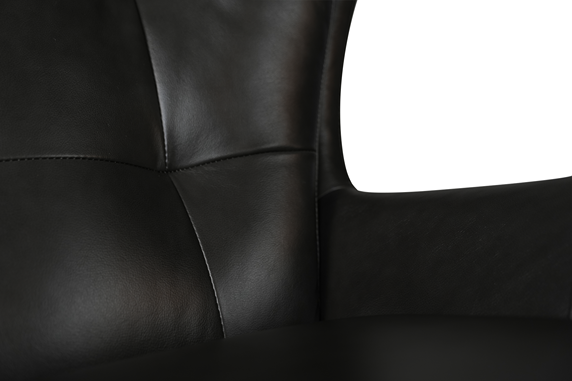 Moroni - McCann Full Leather Swivel Chair in Charcoal - 59606B1855 - GreatFurnitureDeal