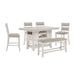 Homelegance - Savile 6 Piece Counter Height Table Set in Brushed Antique White - 5982-36*6 - GreatFurnitureDeal