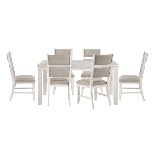 Homelegance - Savile 7 Piece Dining Table Set in Brushed Antique White - 5982-60*7 - GreatFurnitureDeal