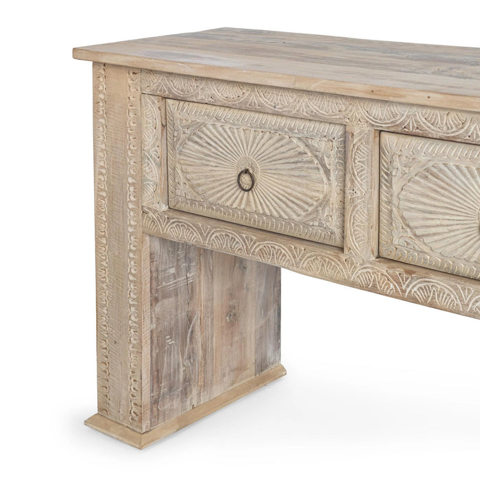 Classic Home - Qena 4 Drawer Console Table in Butterwood Blend - 59971071