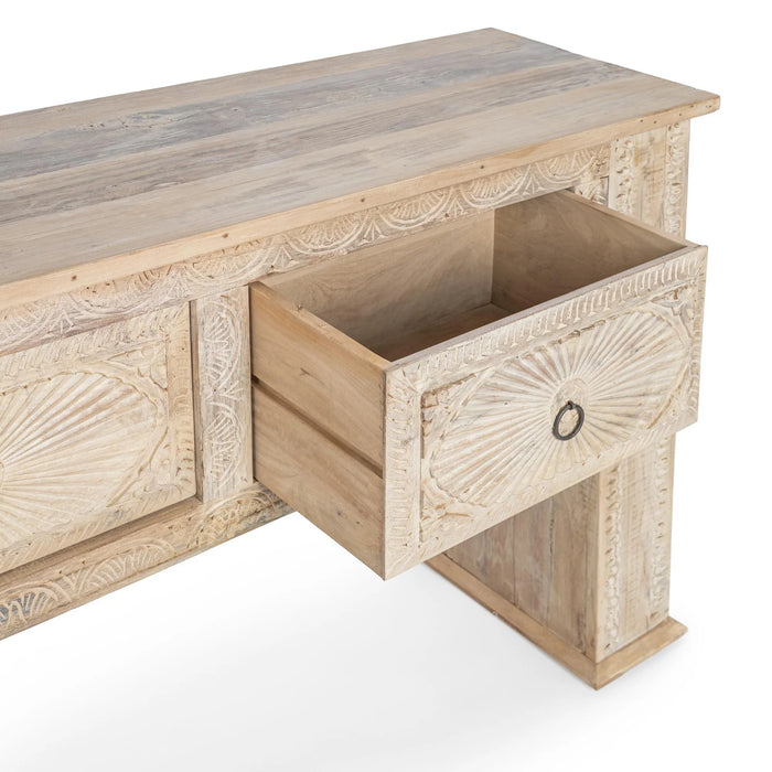 Classic Home - Qena 4 Drawer Console Table in Butterwood Blend - 59971071