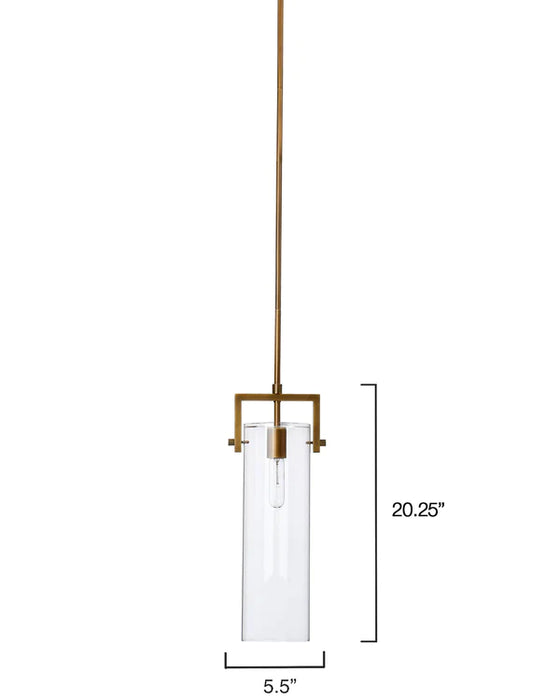 Jamie Young Company - Cambrai Brass & Glass Pendant, Large - 5CAMB-LGBR - GreatFurnitureDeal