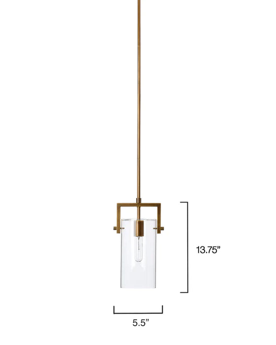 Jamie Young Company - Cambrai Brass & Glass Pendant, Small - 5CAMB-SMBR - GreatFurnitureDeal