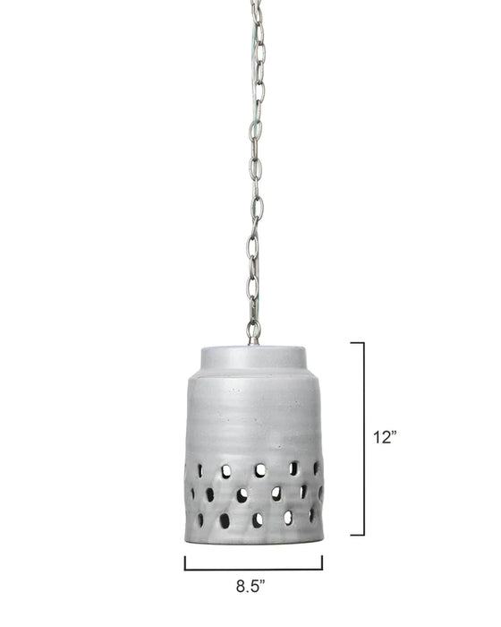 Jamie Young Company - Long Perforated Pendant - 5PERF-LONGWH