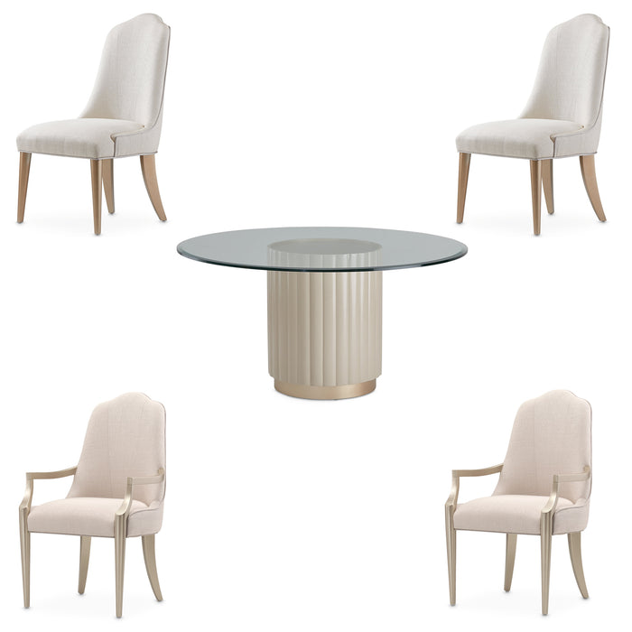 AICO Furniture - Malibu Crest 5 Piece Dining Table Set in Chardonnay - N9007001-101-822-5SET - GreatFurnitureDeal