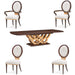 AICO Furniture - Camellia Field 5 Piece Rectangular Pedestal Dining Table Set in Warm Pecan - N9090002-400-5SET - GreatFurnitureDeal