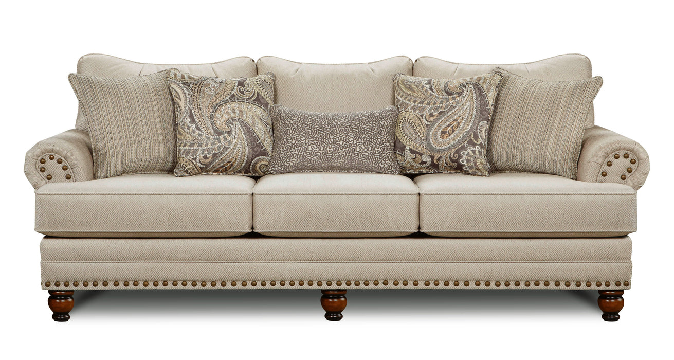 Southern Home Furnishings - Cary's Doe Sofa Set in Beige - 2820-KP 623 Cary's Doe - GreatFurnitureDeal