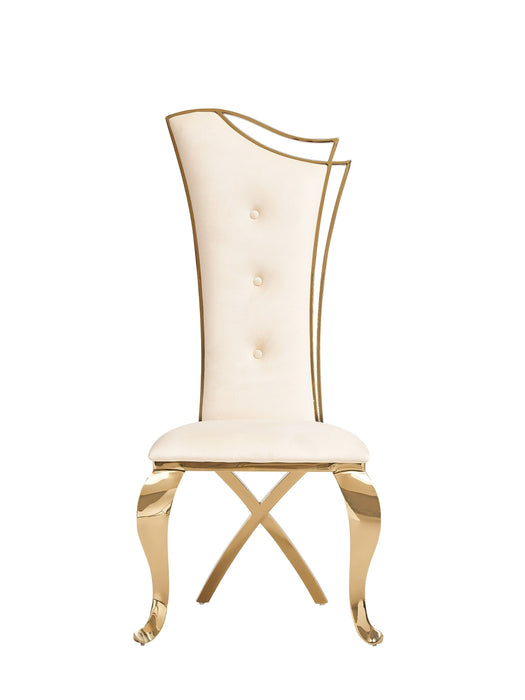 VIG Furniture - Modrest Bonnie - Modern Beige Velvet & Champagne Gold Dining Chair (Set of 2) - VGZA-Y906-BGE-GLD