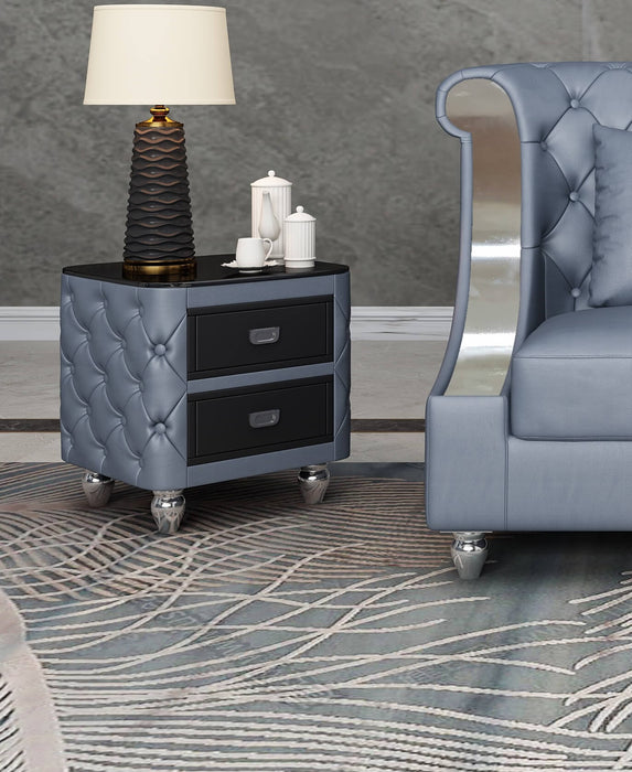 European Furniture - Mayfair Side Table Gray Color - EF-90281-ET